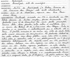 Igreja da Ordem Terceira de São Francisco das Chagas - Paranaguá - Livro Tombo II - Inscrição 1 - Página 1