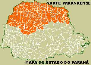 Mapa do norte do Paraná