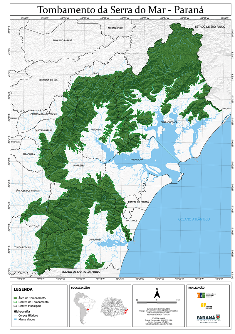 Mapa da Serra do Mar