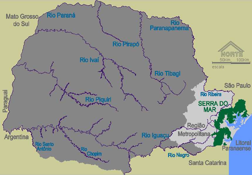 Mapa de Localização da Serra do Mar
