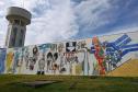 Painel de Poty Lazzarotto sobre saneamento - Curitiba