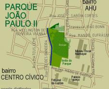 Mapa do Parque Estadual João Paulo II - Curitiba