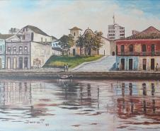 Quadro do Centro Histórico com destaque para a Igreja da Ordem Terceira de São Francisco das Chagas - Paranaguá