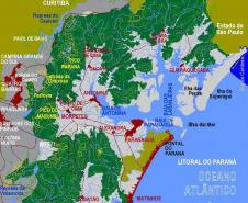 Mapa de localização da Serra do Mar