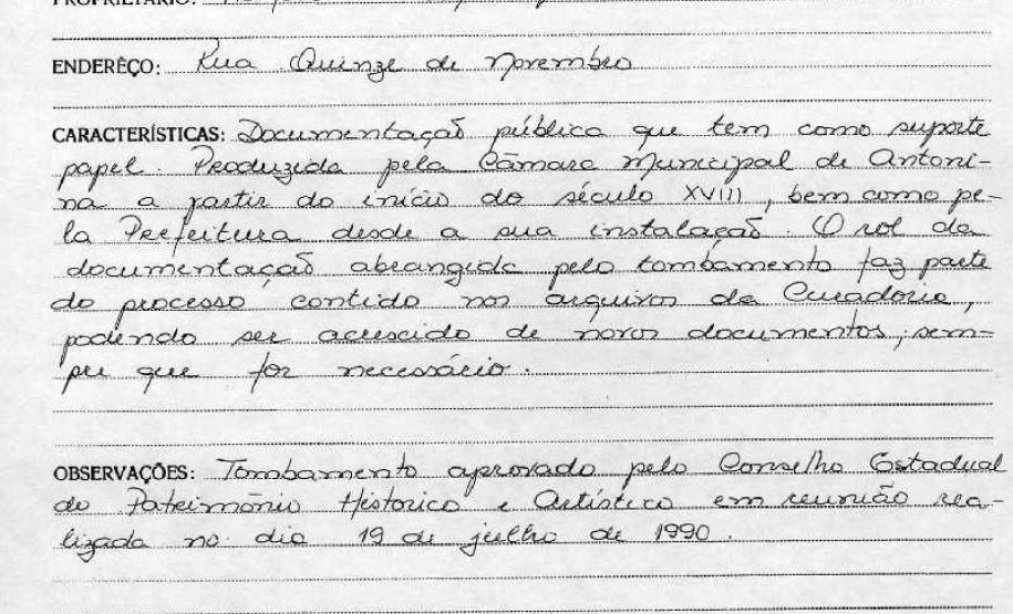 Arquivo Municipal de Antonina - Livro Tombo II - Inscrição 101 - Página 88