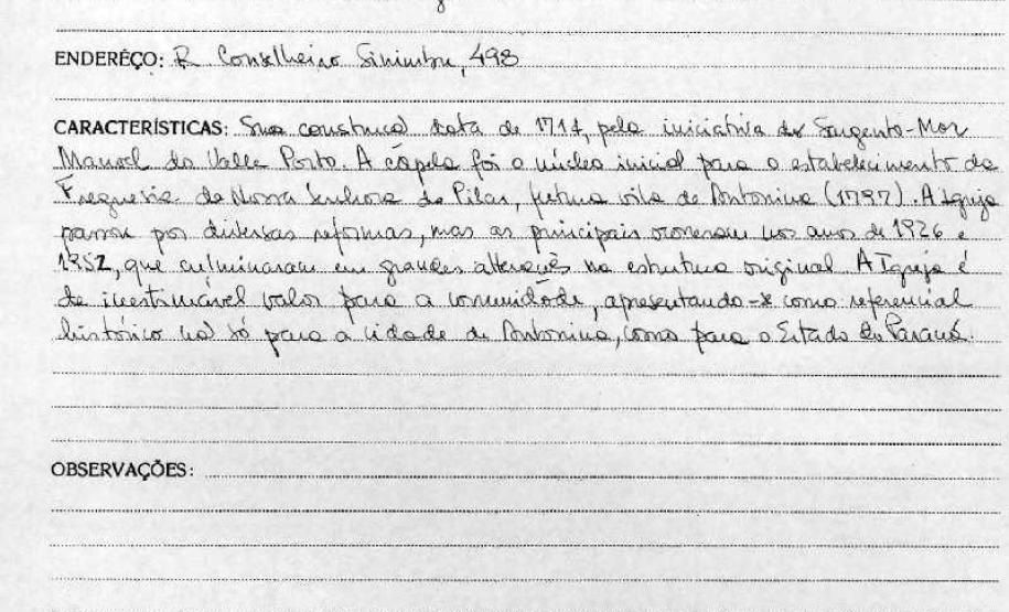Antonina - Igreja da Nossa Senhora do Pilar - Livro Tombo II - Inscrição 122 - Página 114