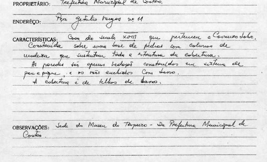 Museu do Tropeiro - Castro - Livro Tombo II - Inscrição 63 - Página 50