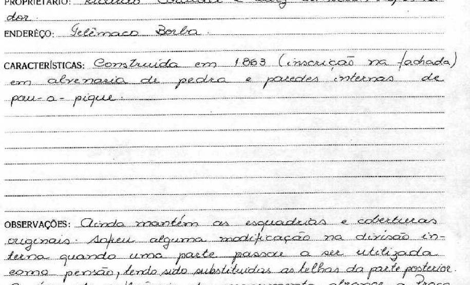 Casa situada à Praça Manoel Ribas 152 - Castro - Livro Tombo II - Inscrição 74 - Página 59