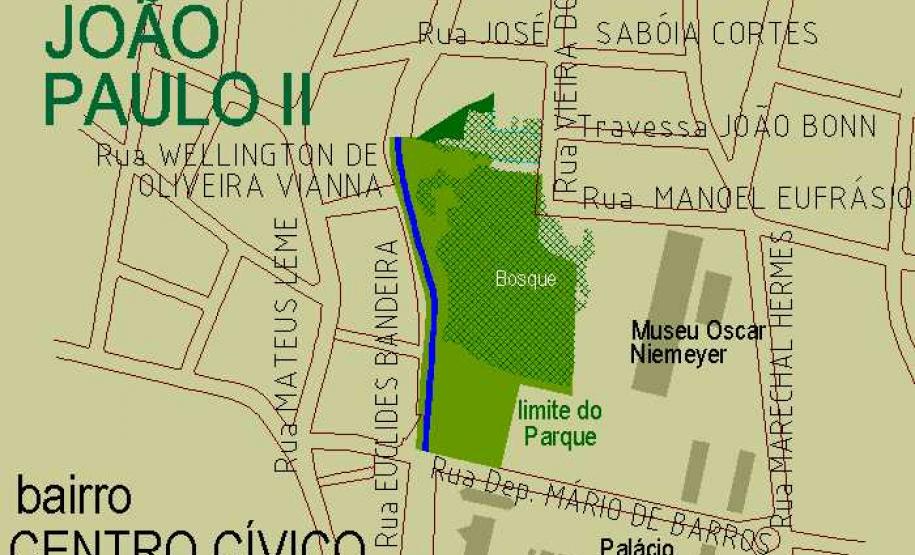 Mapa do Parque Estadual João Paulo II - Curitiba