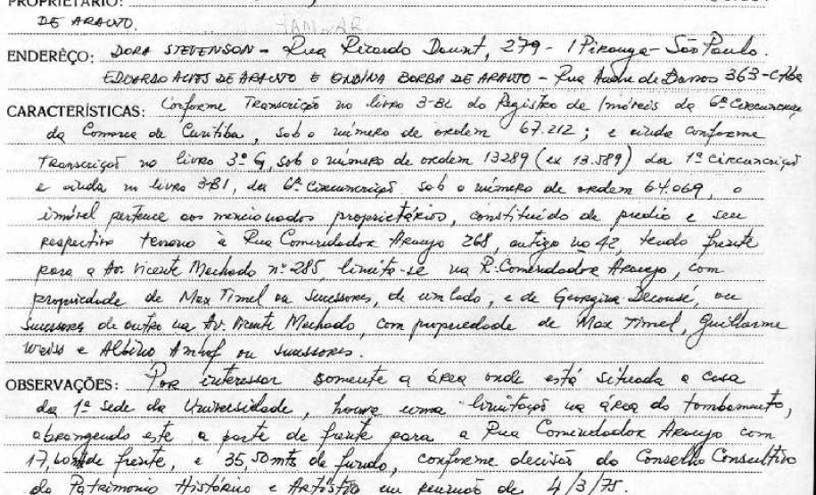 Casa sita à Rua Comendador Araújo, 268 (antiga sede da Universidade Federal do Paraná) - Curitiba - Livro Tombo II - Inscrição 54 - Página 43