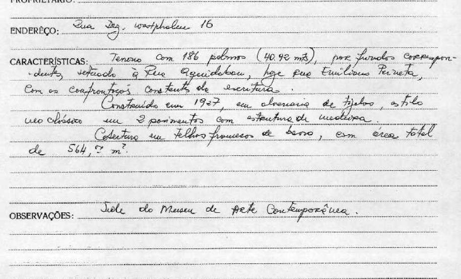 Museu de Arte Contemporânea - Curitiba - Livro Tombo II - Inscrição 64 - Página 51