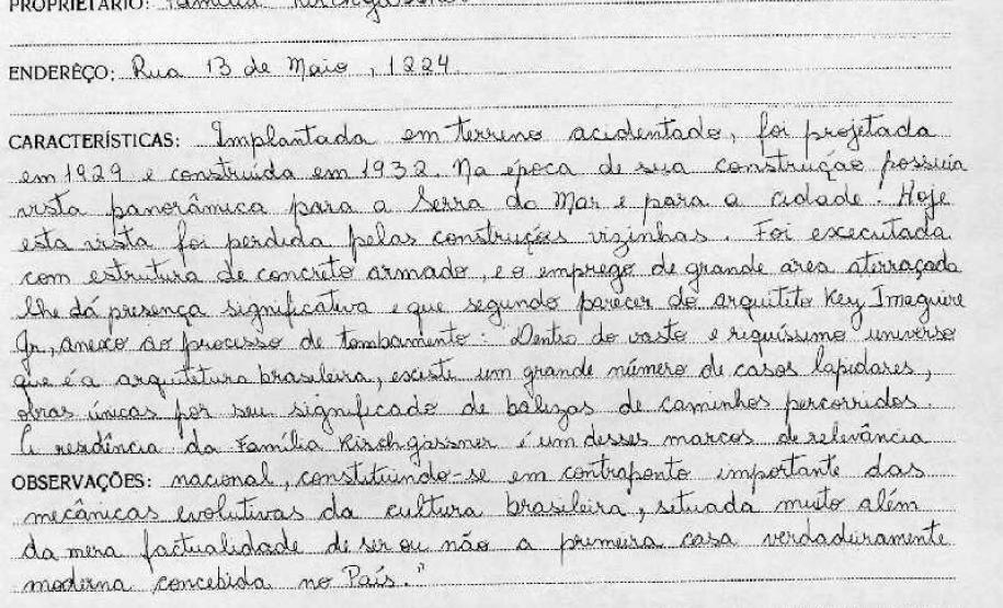 Casa Kirchgassner - Curitiba - Livro Tombo II - Inscrição 115 - Página 107