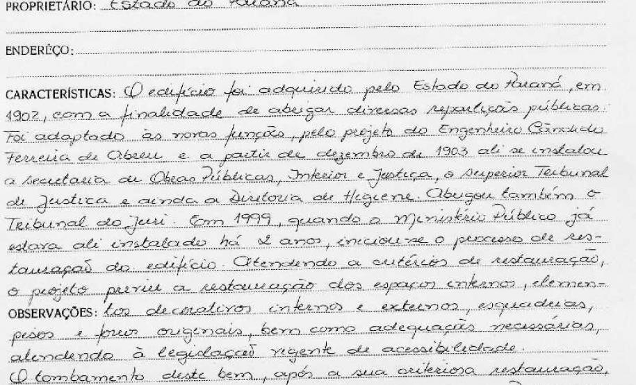 Edifício do Ministério Público, subsede da Avenida Marechal Floriano - Curitiba - Livro Tombo II - Inscrição 143 - Página 135
