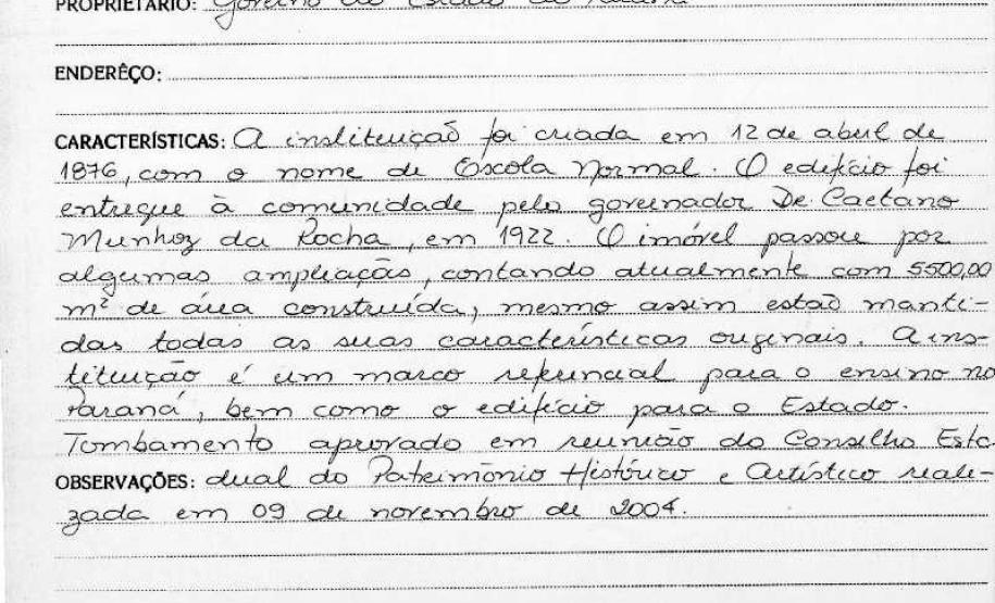 Instituto de Educação do Paraná - Curitiba - Livro Tombo II - Inscrição 154