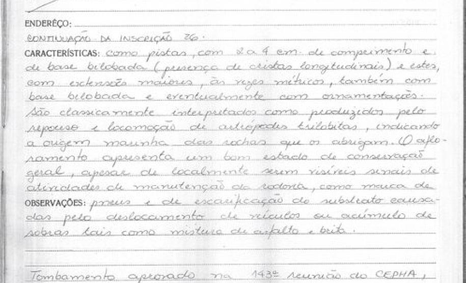 Iconofósseis Devonianos de São Luiz do Purunã - Balsa Nova - Livro Tombo I - Inscrição 26 - Página 31