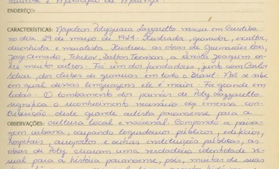 Poty Lazzarotto - Painéis e Murais - Livro Tombo III - Inscrição 11 - Página 11