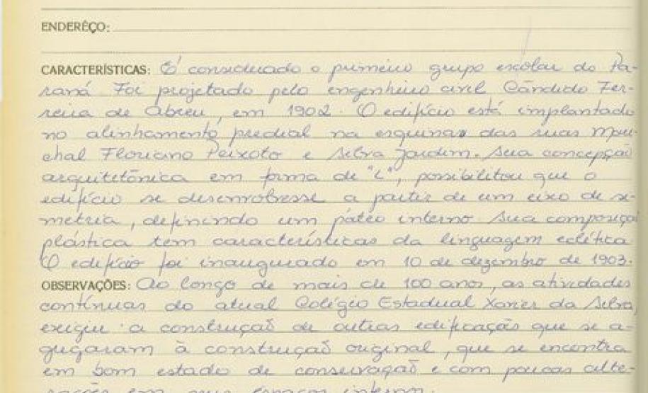 Antigo Grupo Escoloar Doutor Xavier da Silva - Curitiba - Livro Tombo II - Inscrição 170 - Página 162