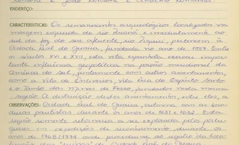 Cidade Real de Guairá - Terra Roxa - Livro Tombo I - Inscrição 23 - folha 23
