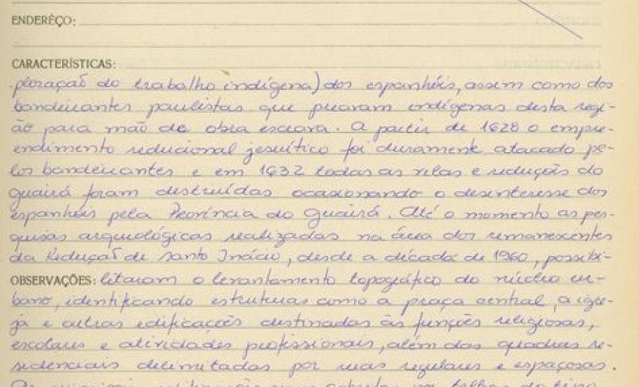 Sítio Arqueológico da Redução Jesuítica de Santo Inácio Mini - Livro Tombo I - Inscrição 27 - Página 33