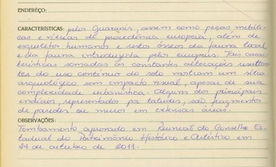 Sítio Arqueológico da Redução Jesuítica de Santo Inácio Mini - Livro Tombo I - Inscrição 27 - Página 34