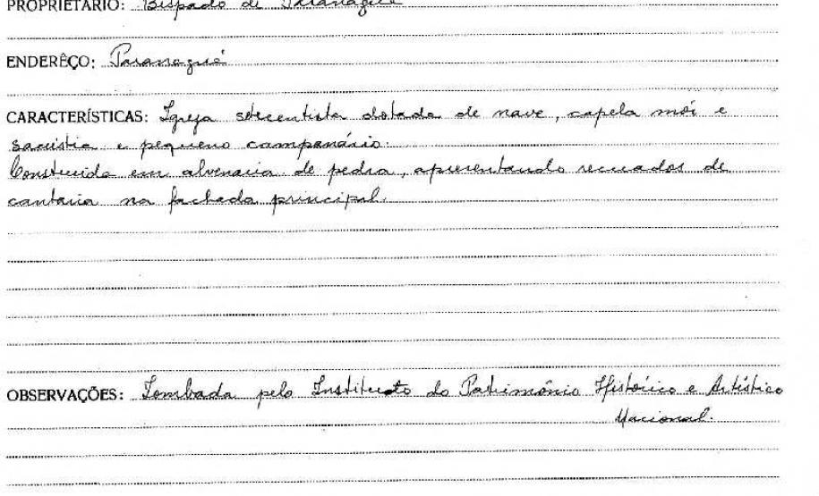 Igreja de Nossa Senhora do Bom Sucesso - Matriz de Guaratuba - Livro Tombo II - Inscrição 34 - Página 29