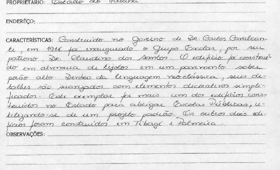 Grupo Escolar Dr. Claudino dos Santos - Ipiranga - Livro Tombo II - Inscrição 113 - Página 105