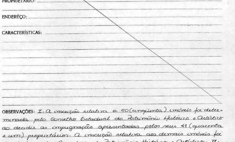 Setor Histórico da Lapa - Livro Tombo II - Inscrição 94 - Páginas 79-81