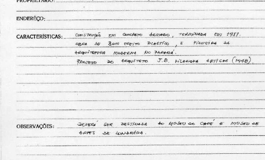 Antiga Estação Rodoviária de Londrina - Livro Tombo II - Inscrição 52 - Página 42