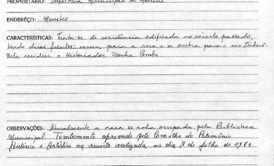 Casa Rocha Pombo - Morretes - Livro Tombo II - Inscrição 40 - Página 35