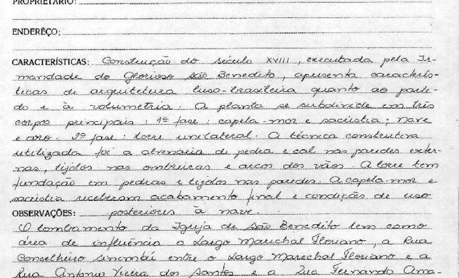 Igreja de São Benedito - Morretes - Livro Tombo II - Inscrição 86 - Página 71