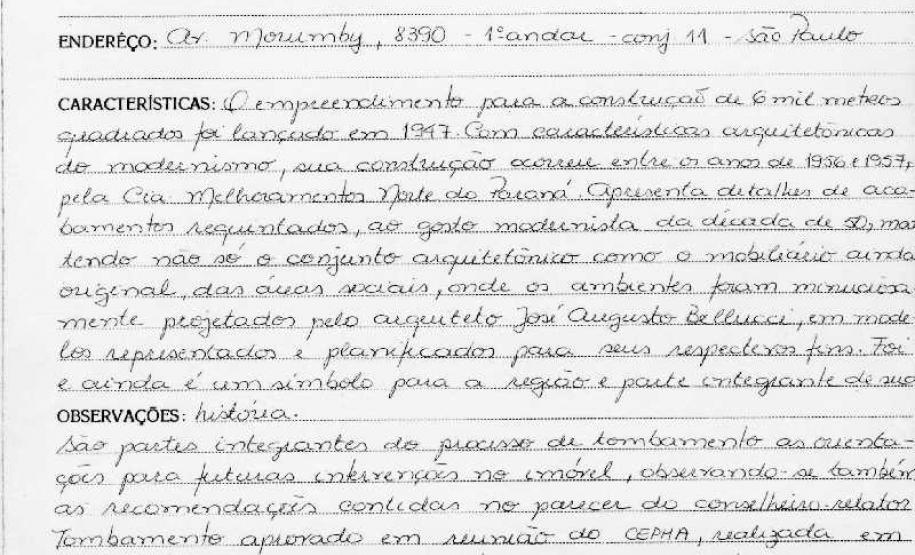 Edifício do Hotel Bandeirantes em Maringá - Livro Tombo II - Inscrição 156 - Página 148