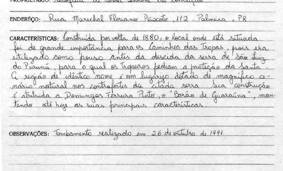 Capela Nossa Senhora das Pedras ou das Neves - Palmeira - Livro Tombo II - Inscrição 114 - Página 106