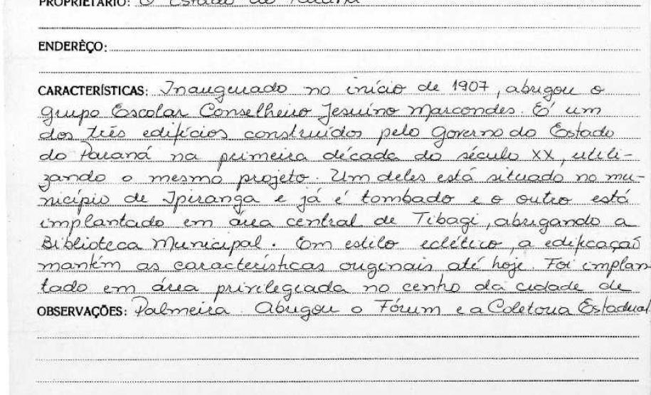 Prédio da Antiga Coletoria - Palmeira - Livro Tombo II - Inscrição 152