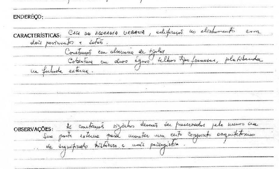 Casa Colonial de Piraquara - Livro Tombo III - Inscrição 68