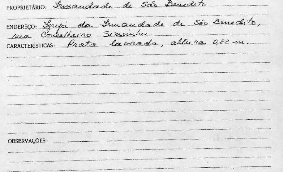 Crucifixo Processional - Paranaguá -Livro Tombo II - Inscrição 8 - Página 7