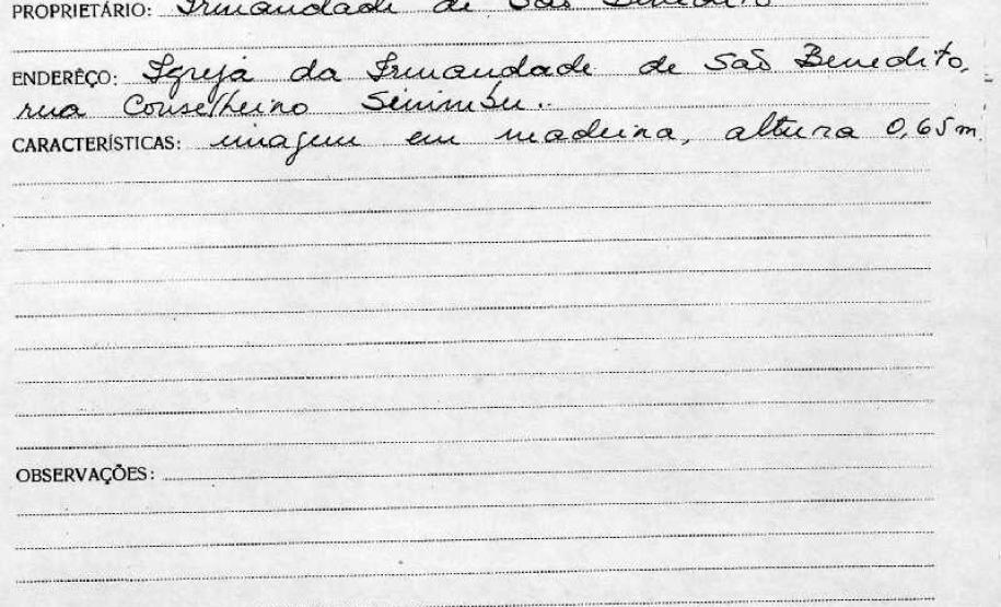 Imagem de Santa Luzia - Paranaguá - Livro Tombo II - Inscrição 10 - Página 9