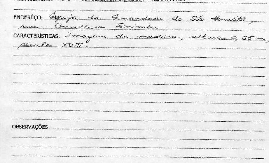 Imagem de Santa Efigênia - Paranaguá - Livro Tombo II - Inscrição 11 - Página 10