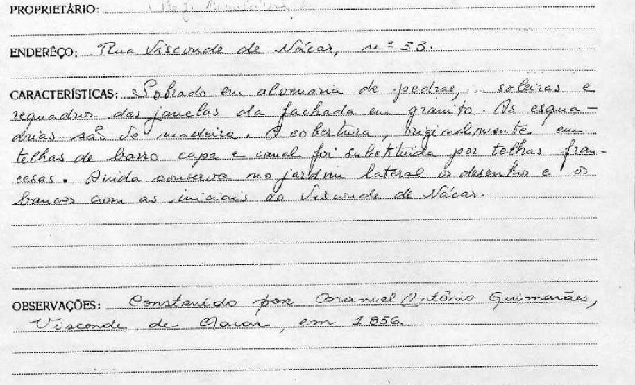 Prédio da Prefeitura Municipal de Paranaguá - Antigo Palácio Visconde de Nácar - Livro Tombo II - Inscrição 16 - Página 13