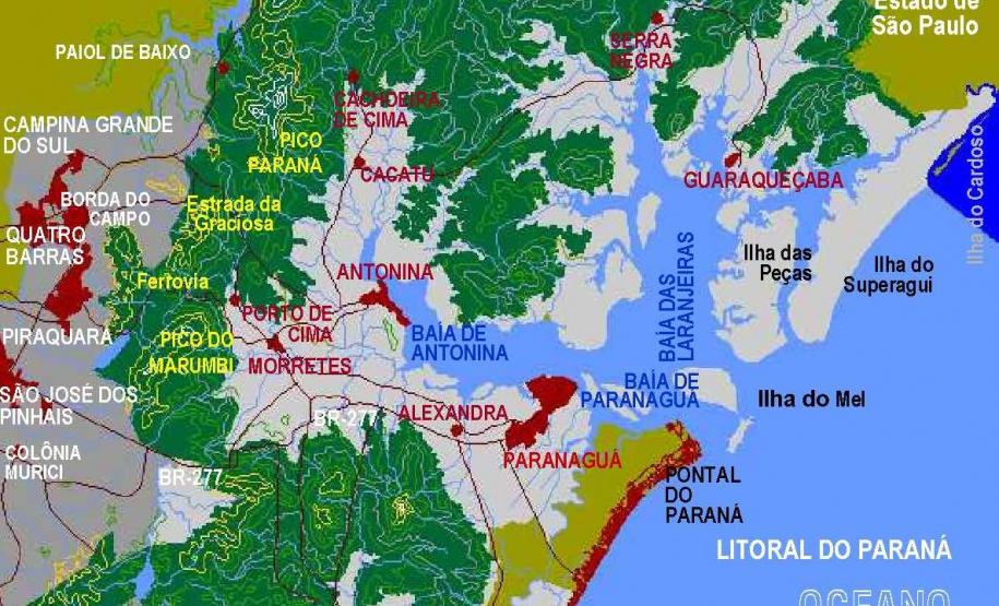 Mapa de localização da Serra do Mar