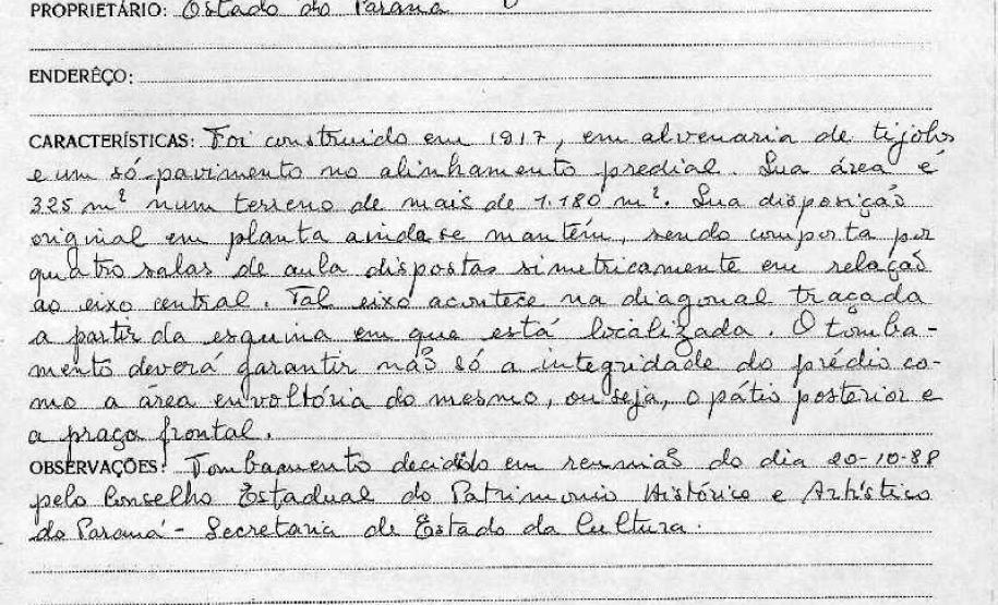 Escola Estadual Professor Serapião em União da Vitória - Livro Tombo II - Inscrição 92 - Página 77